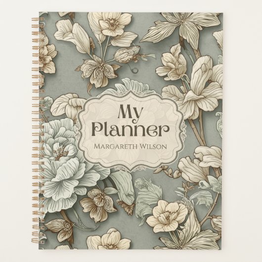 Groene Bloemendagelijkse Planner Agenda Notitieboe (Voorkant)