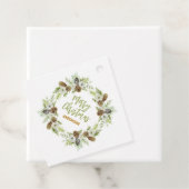 Groene Bloemendennen Kerstkrans Bedankjes Labels (In situ)