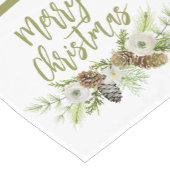 Groene Bloemendennen Kerstkrans Korte Tafelloper (Hoek)