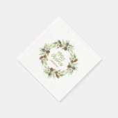 Groene Bloemendennen Kerstkrans Servet (Hoek)