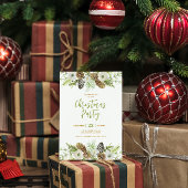 Groene Bloemendennen krans Kerstuitnodiging Kaart