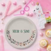 Groene bloemendiner partij Papier Bord (Feest)