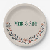 Groene bloemendiner partij Papier Bord (Voorkant)