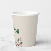 Groene bloemendiner party cup papieren bekers (Links)