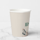 Groene bloemendiner party cup papieren bekers (Rechts)