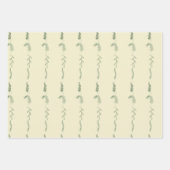 Groene bloemendoodles  inpakpapier vel (Voorkant 3)