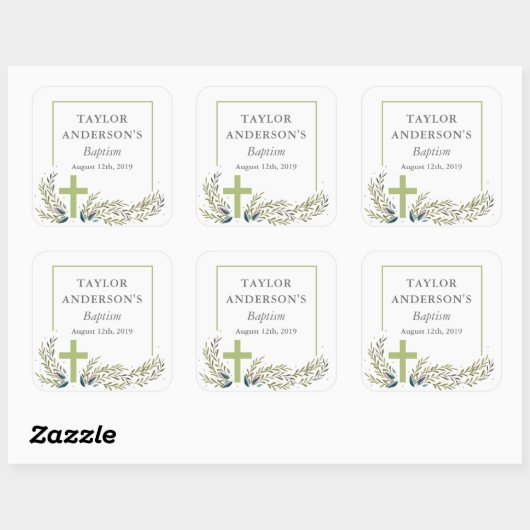 Groene bloemendoop Sticker Labels (Vel)