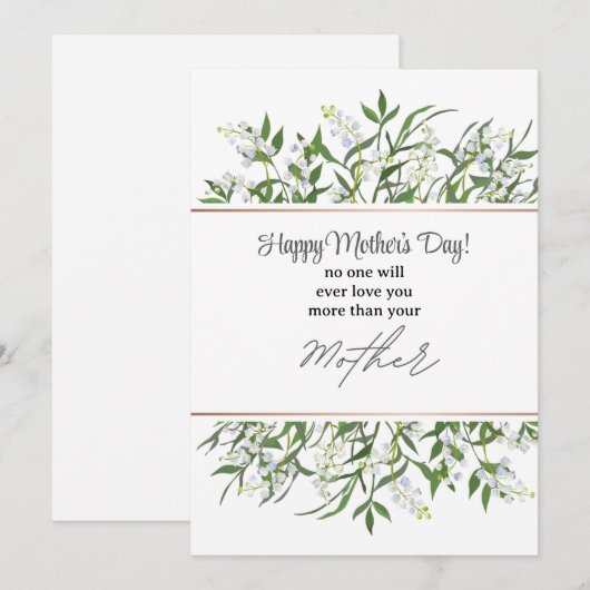 Groene bloemenframe Moederdagkaart Feestdagenkaart (Voorkant / Achterkant)