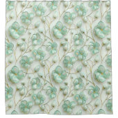 Groene bloemengordijn voor de douche douchegordijn (Voorkant)
