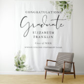 Groene Bloemengraduate Foto Booth Achtergrond Wandkleed (In situ)