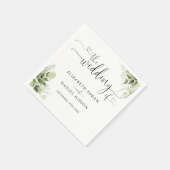 Groene Bloemenhart Script Bruiloft Servet (Hoek)