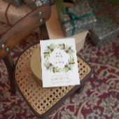 Groene bloemenkrans Kerstuitnodiging Kaart