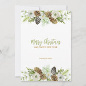 Groene bloemenkrans Kerstuitnodiging Kaart (Voorkant)