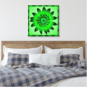 Groene bloemenkunstwerk - omhuld canvas (Insitu (Slaapkamer))