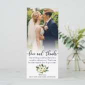 Groene Bloemenliefde en Bedankt Bruiloft Kaart (Staand voorkant)