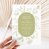 Groene Bloemenlijn Kunst Vlinder Vrijgezellenfeest