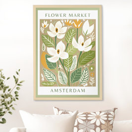 Groene bloemenmarkt afdrukbaar poster