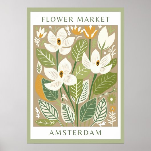 Groene bloemenmarkt afdrukbaar poster (Voorkant)
