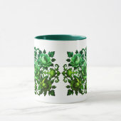 Groene bloemenmok mok (Midden)