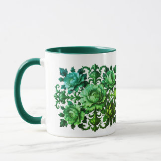 Groene bloemenmok mok