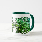 Groene bloemenmok mok (Voorkant rechts)