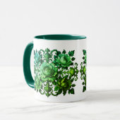 Groene bloemenmok mok (Voorkant links)