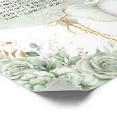 Groene bloemenolifant Hoe groot is mama's buik Poster (Hoek)