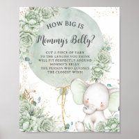 Groene bloemenolifant Hoe groot is mama's buik