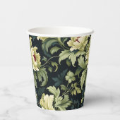 Groene Bloemenpioen Modern Papieren Bekers (Achterkant)