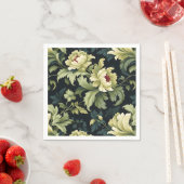 Groene Bloemenpioen Modern Servet (Insitu)