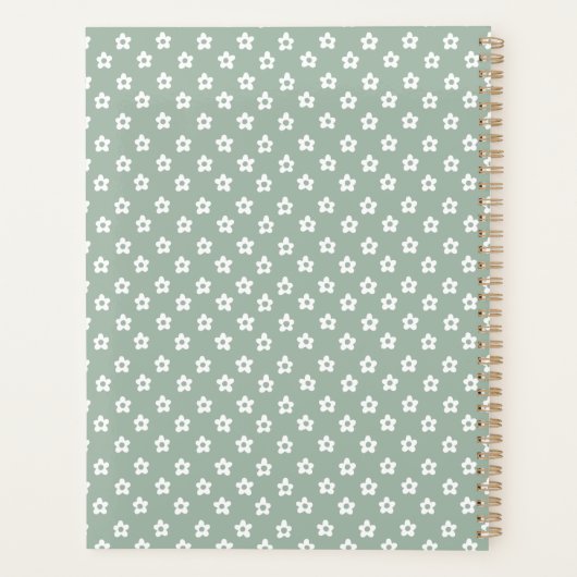 Groene bloemenplanner planner (Achterkant)