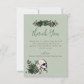 Groene Bloemenschedel en Rozen Ierse Bruidsdouche Bedankkaart (Voorkant)