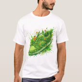 Groene bloemenschoen Kunst T-shirt (Voorkant)