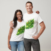 Groene bloemenschoen Kunst T-shirt (Unisex)