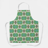 Groene bloemenschort met all-overprint schort (Voorkant)