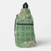 Groene bloementegel  sling bag (Voorkant)