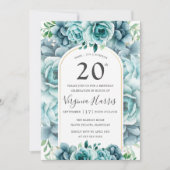 Groene bloementuin 20e verjaardag kaart (Voorkant)