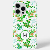 Groene bloementuin monogram Case-Mate iPhone case (Achterkant)