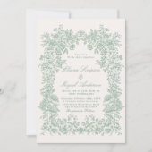  groene bloementuin Victoriaans bruiloft Kaart (Voorkant)