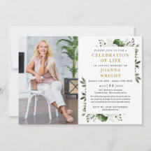 Groene bloemenviering van het leven begrafenisfoto