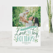 Groene BloemenWhimsy 2 Gevouwen Foto Feestdagen Kaart (Voorkant)