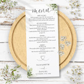 Groene Bloemhart Script Bruiloft Diner Menu