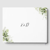 Groene Bloemhart Script Bruiloft Gastenboek (Achterkant)