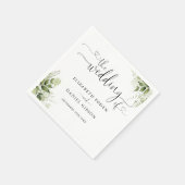 Groene Bloemhart Script Bruiloft Servet (Hoek)