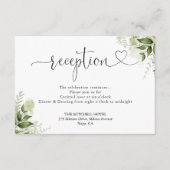 Groene Bloemhart Script Bruiloftsreceptie Informatiekaartje (Voorkant)