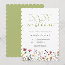 Groene Bloemige Baby in Bloei Babyshower