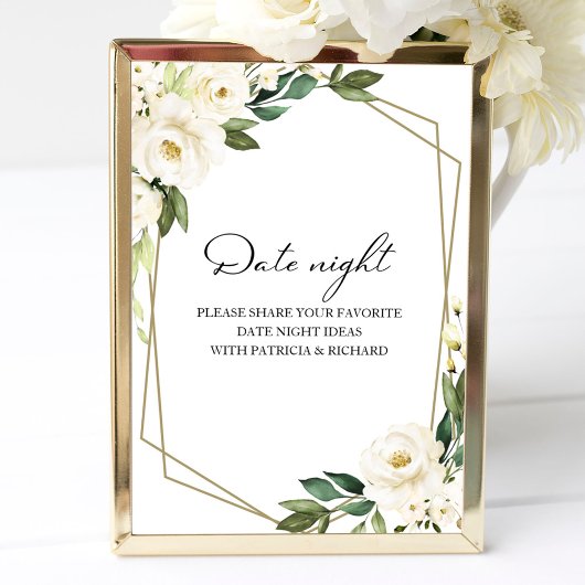 Groene Bloemige Bruidsdouche Date Night Pot Bord Poster