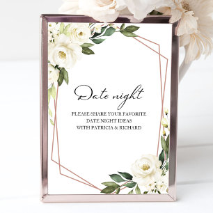 Groene Bloemige Bruidsdouche Date Night Pot Bord Poster