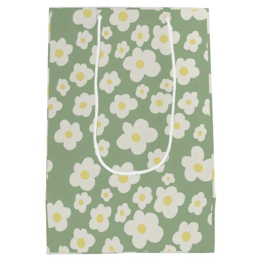 Groene bloemige cadeautas (Achterkant)
