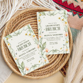 Groene Bloemige Coquette Elegante Brunch afstudere Kaart